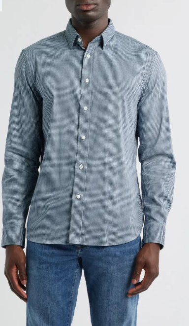 The Movement Long Sleeve Shirt- Polar Blue Gingham